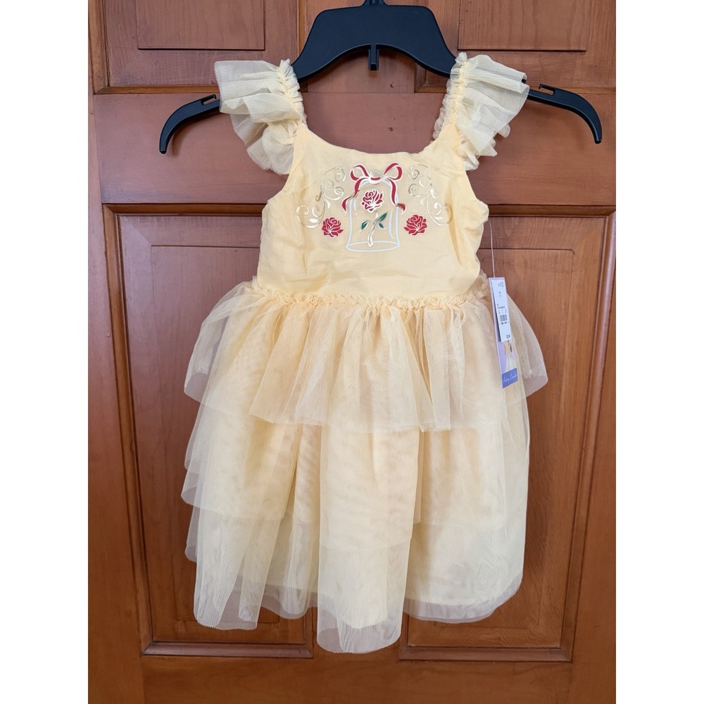 Toddler Girls' Disney Beauty & The Beast Princess Belle Yellow Tutu Dress 3T NWT